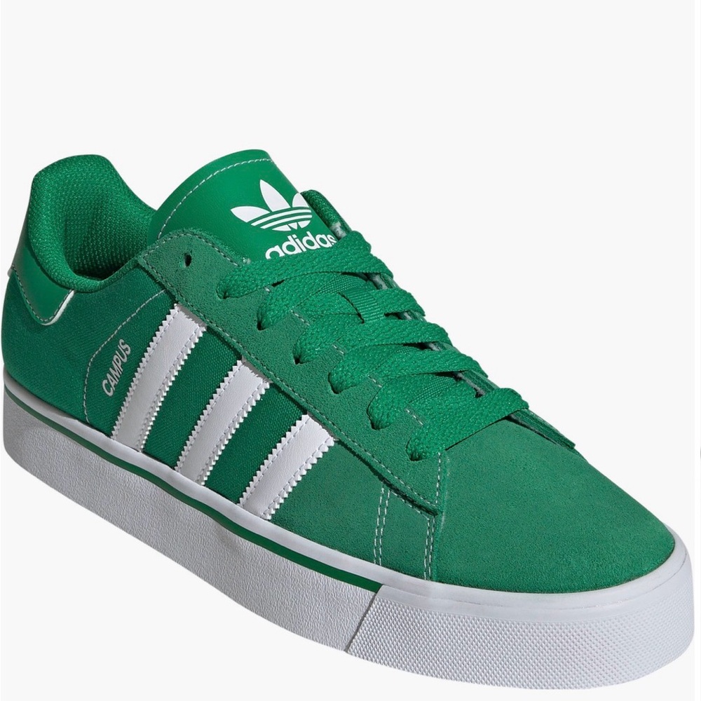Adidas Campus Green and White Sneakers